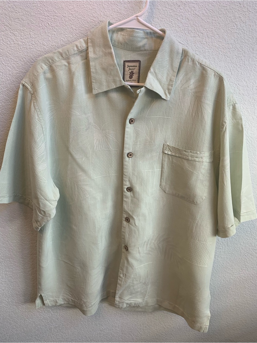 Jamaica Jaxx Light Mint Short-Sleeve Button-Down Shirt